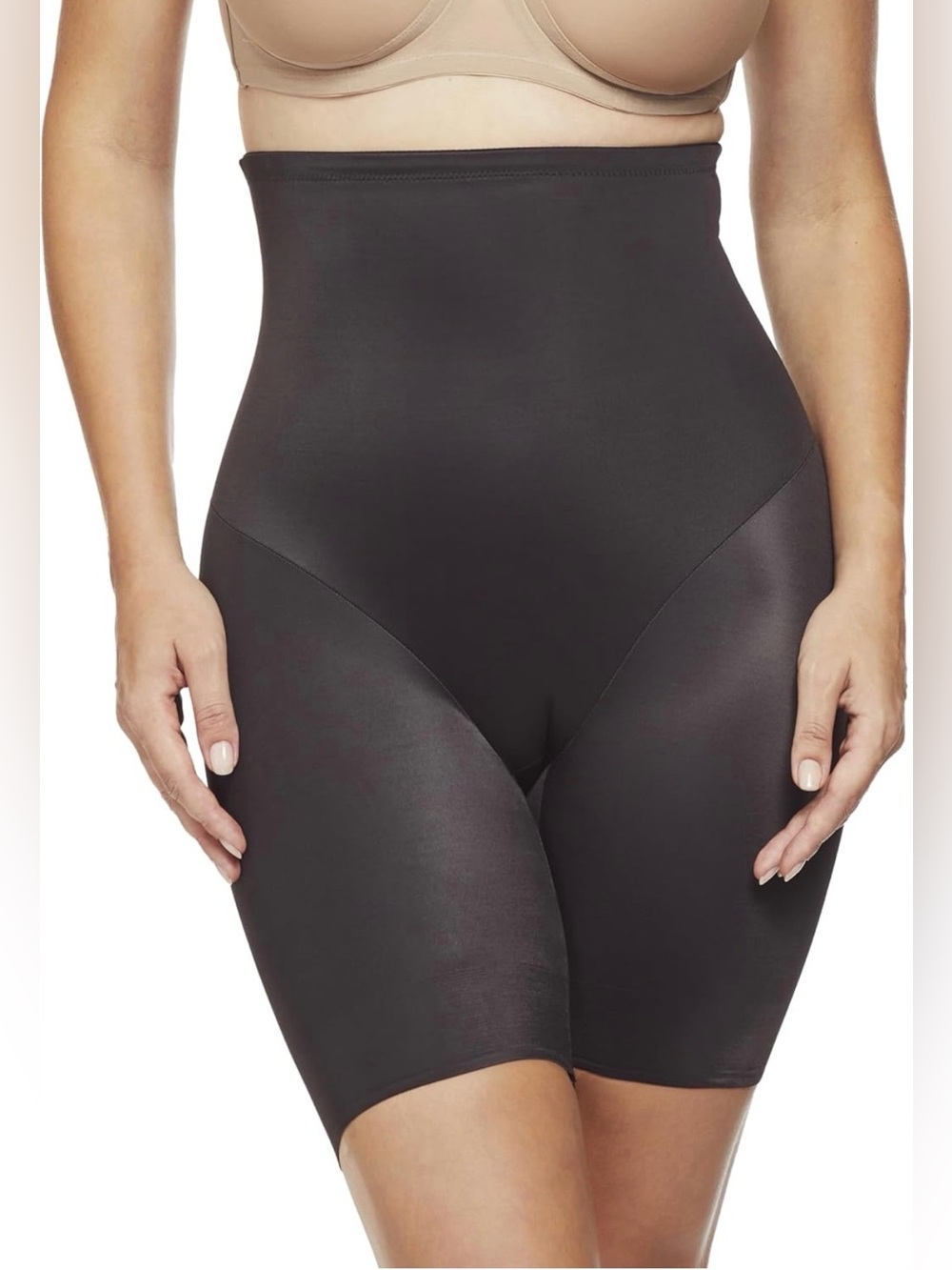Naomi & Nicole High Waist Thigh Slimmer Shapewear Shorts Black Size Large